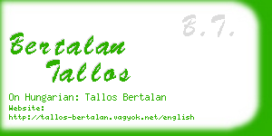 bertalan tallos business card